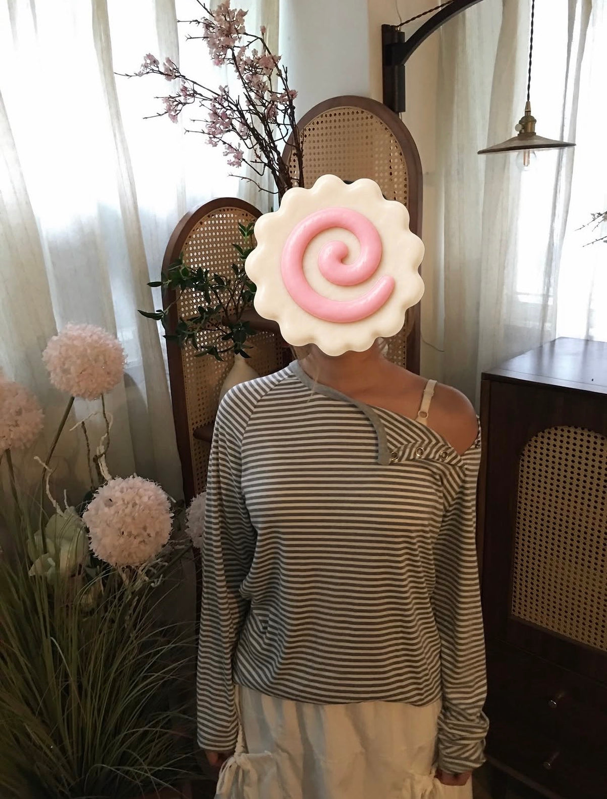 條紋斜膊top