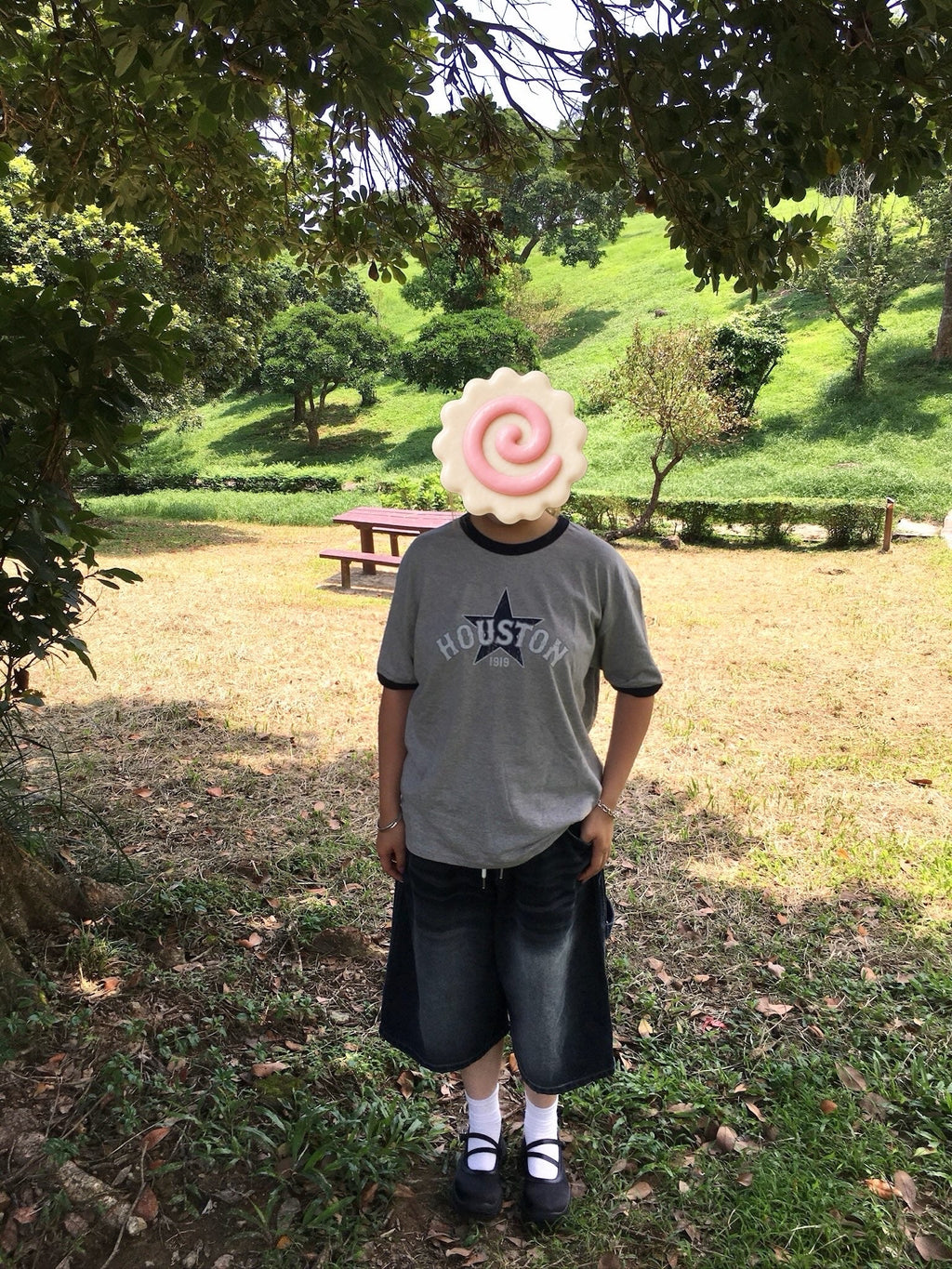 水洗七分牛仔褲（橡筋腰）