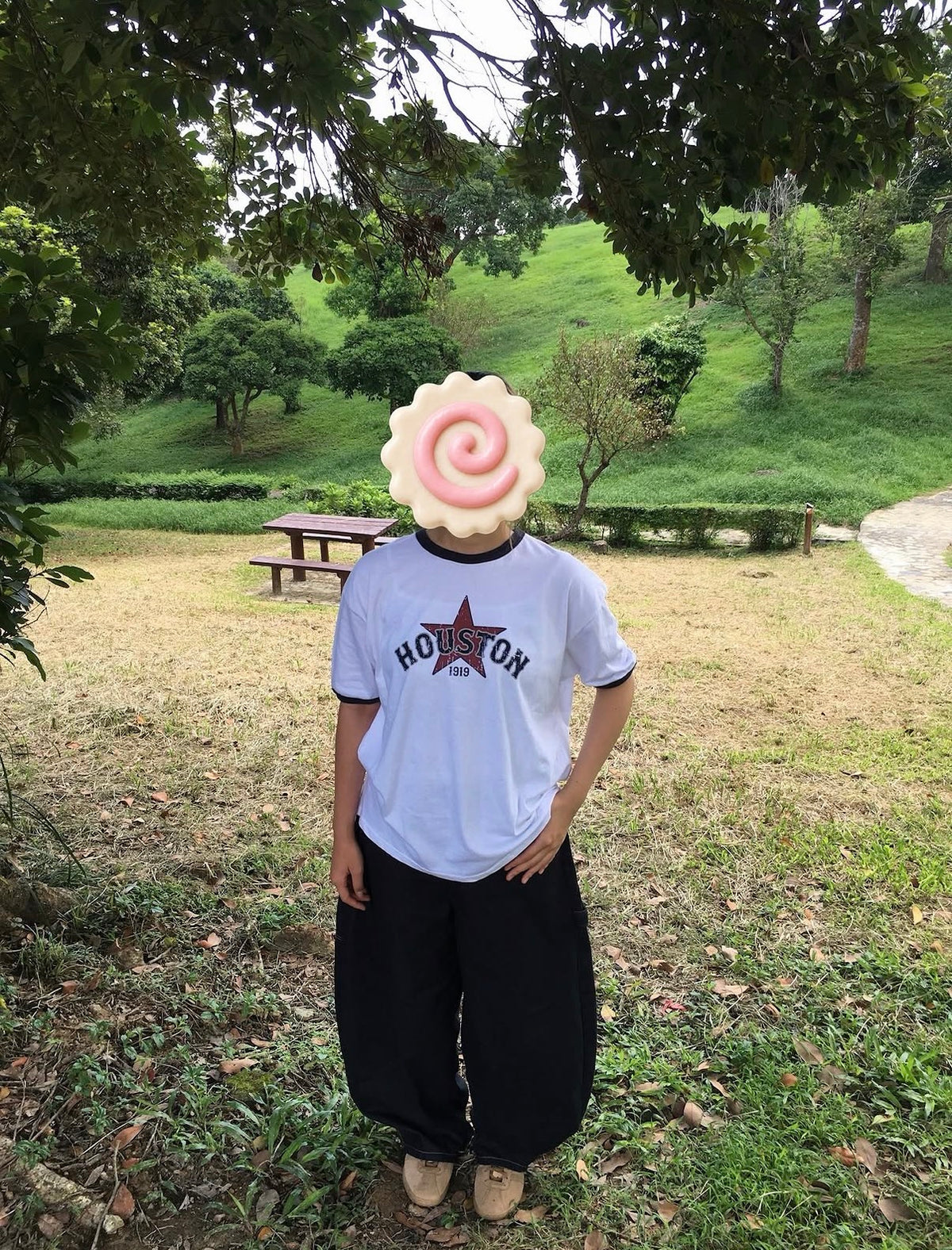 心形牛仔工裝褲